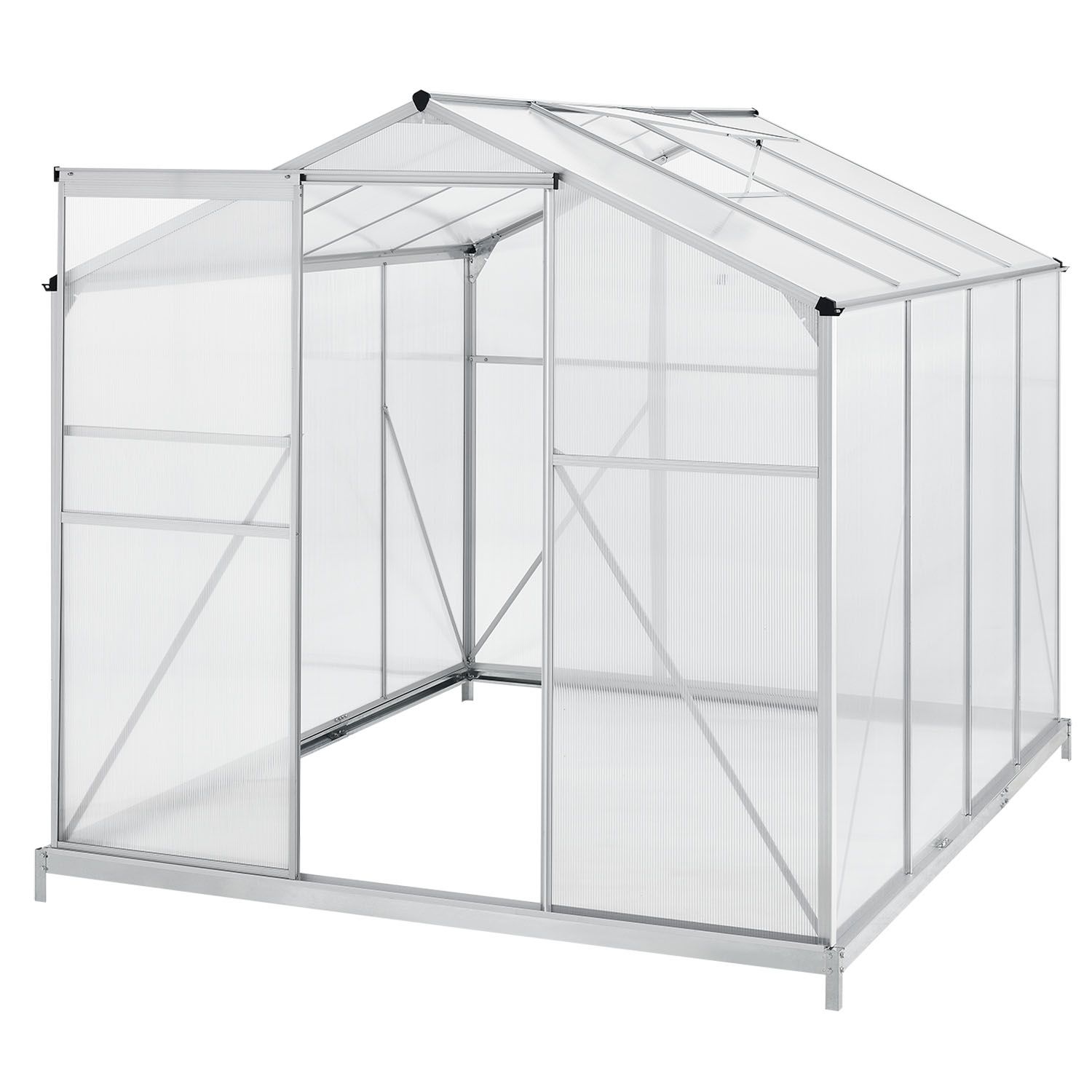 Juskys Hliníkový skleník s 4,75 m základnou plochou a strešným oknom