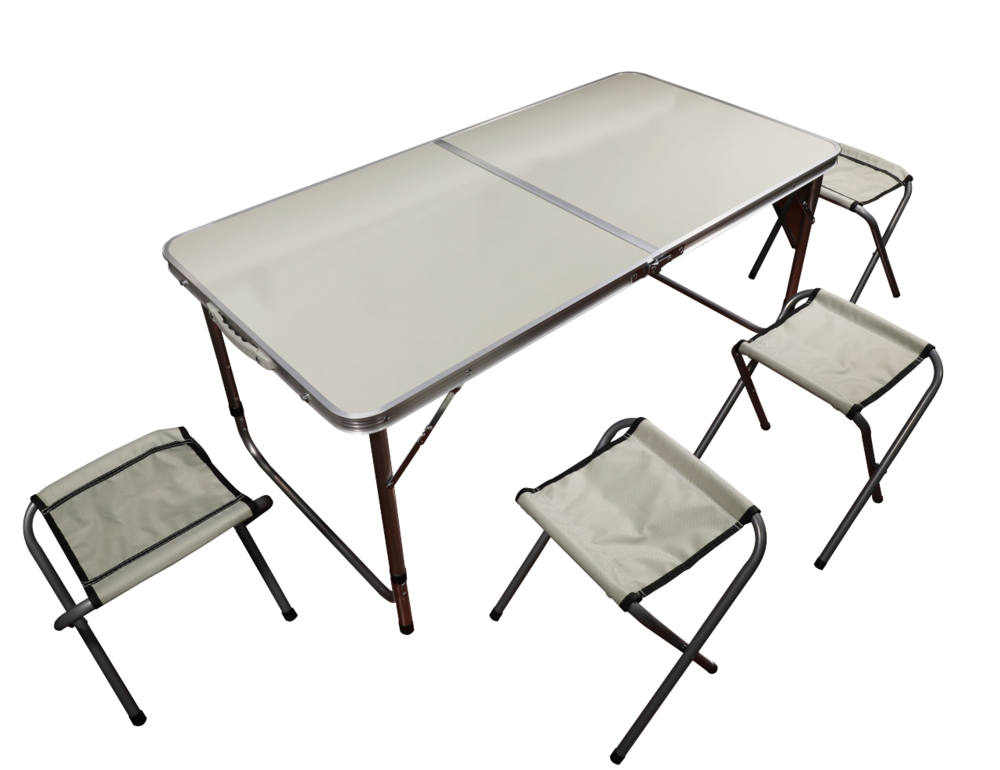 E-shop Rojaplast Campingový set - stôl 120x60cm+4 stoličky