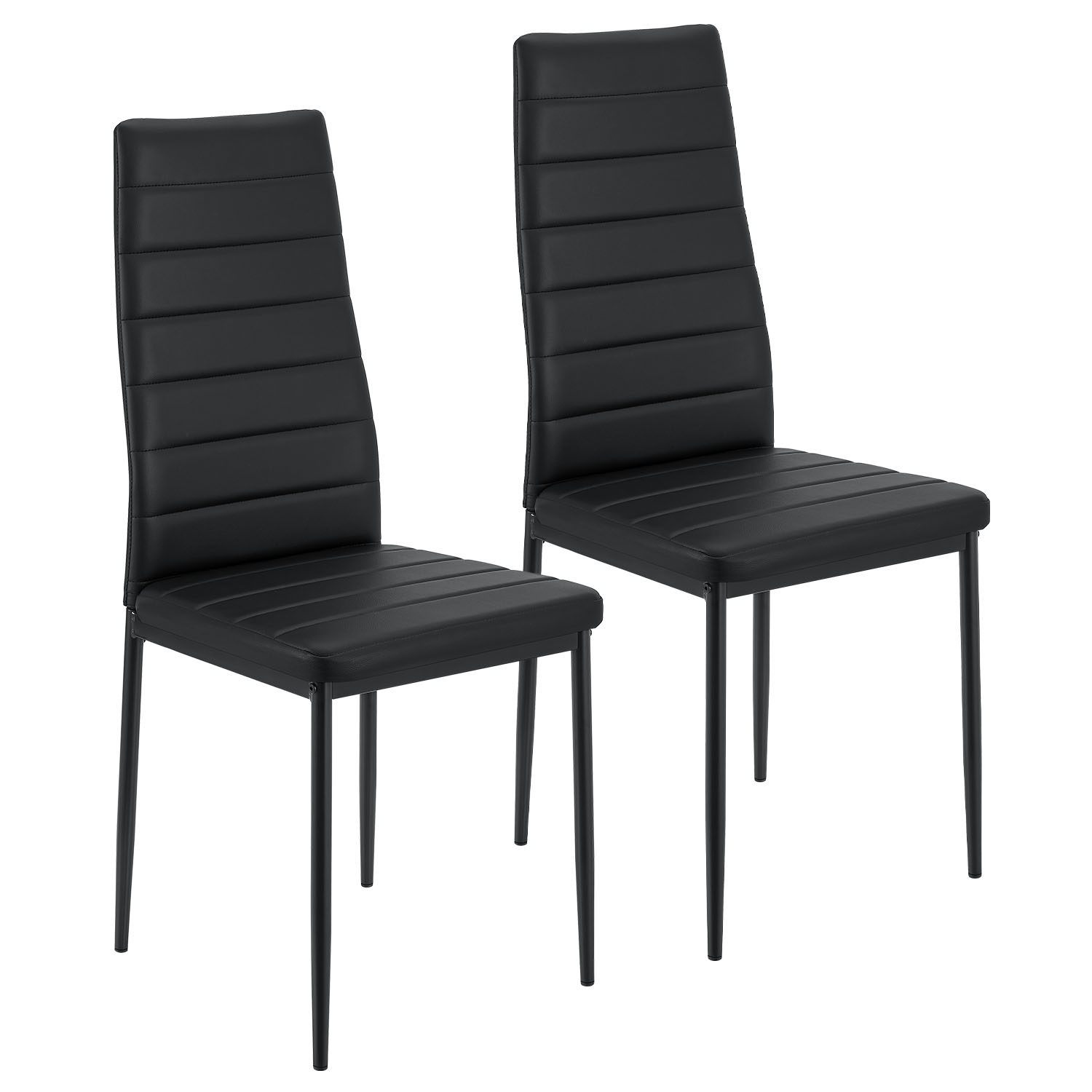 E-shop Juskys Jedálenská stolička Loja 2ks set - čierna