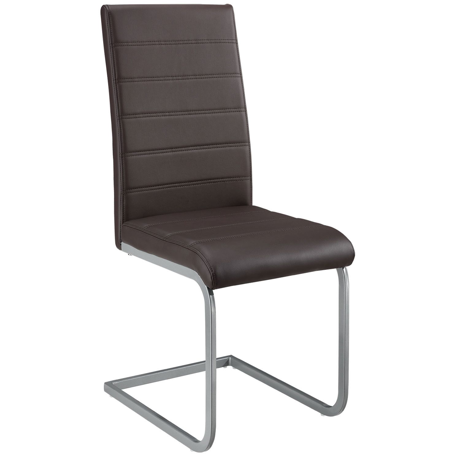 E-shop Juskys Konzolová stolička Vegas sada 2 kusov zo syntetickej kože v hnedej farbe