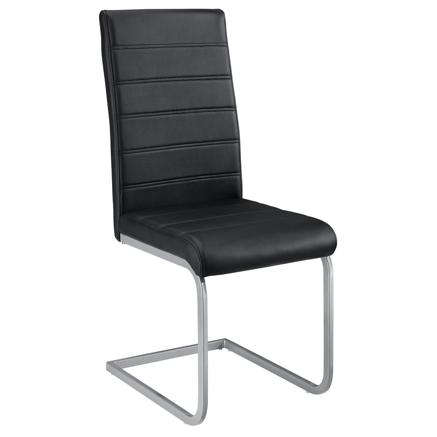 E-shop Juskys Konzolová stolička Vegas sada 2 kusov zo syntetickej kože v čiernej farbe
