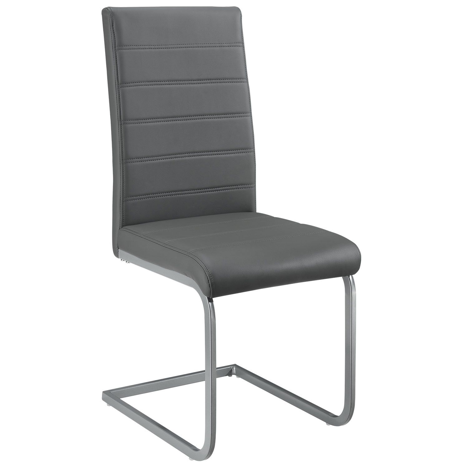 E-shop Juskys Konzolová stolička Vegas sada 4 kusov zo syntetickej kože v sivej farbe