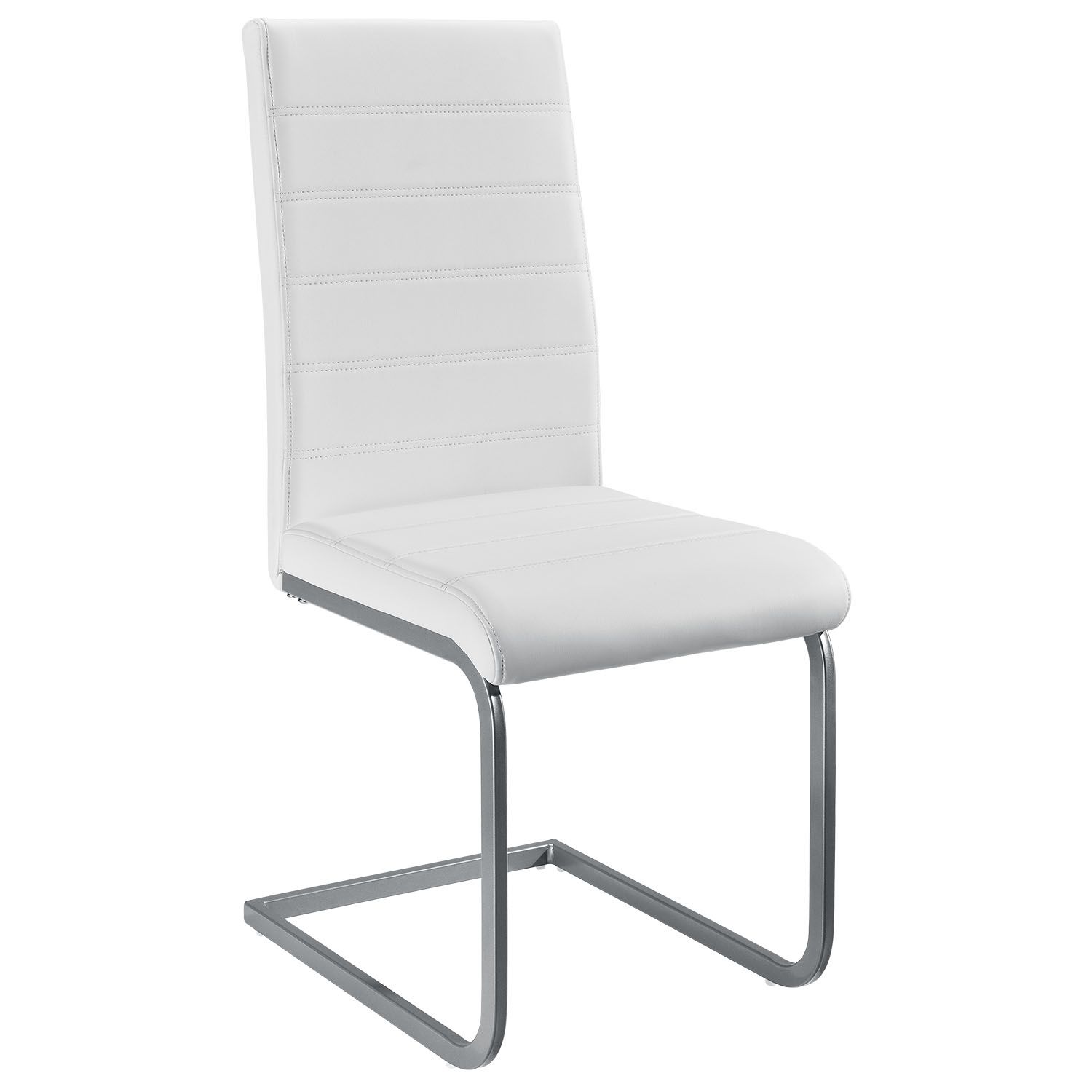 E-shop Juskys Konzolová stolička Vegas sada 4 kusov zo syntetickej kože v bielej farbe