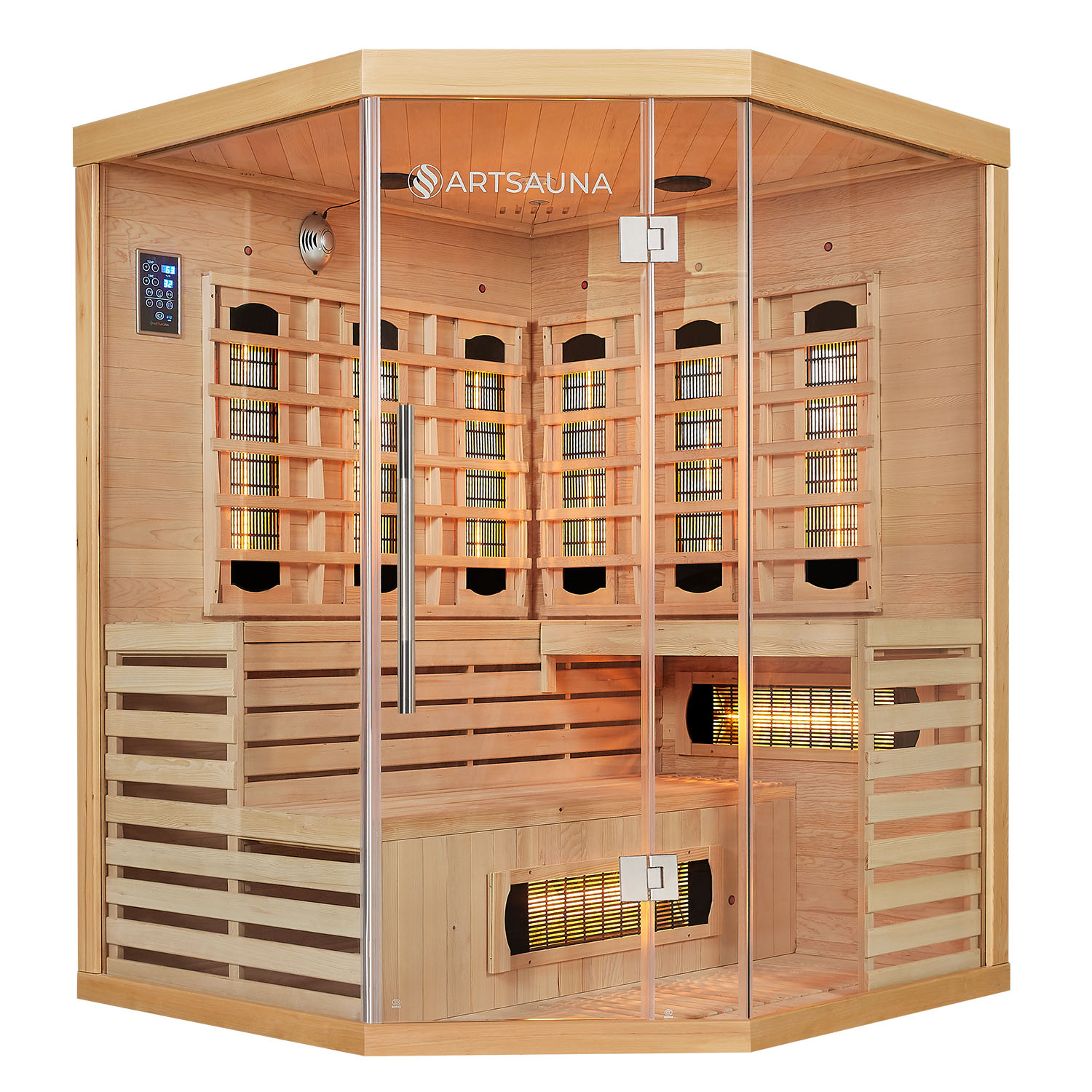 E-shop Juskys Infračervená sauna Kiruna150 s duálnou technológiou a drevom Hemlock