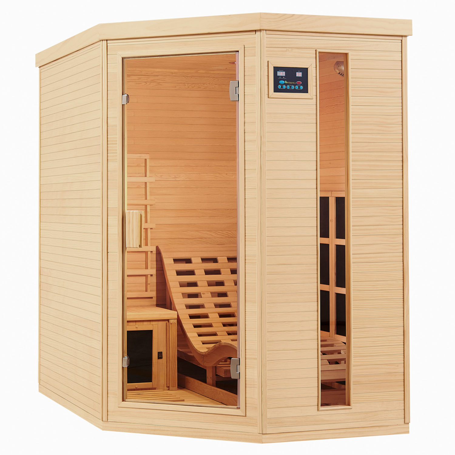 E-shop Juskys Infračervená sauna/ tepelná kabína Esbjerg s triplexným vykurovacím systémom a drevom Hemlock