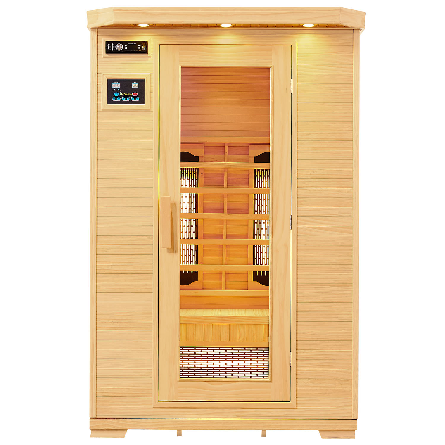 E-shop Juskys Infračervená sauna/ tepelná kabína Oslo s plnospektrálnymi žiaričmi a drevom Hemlock