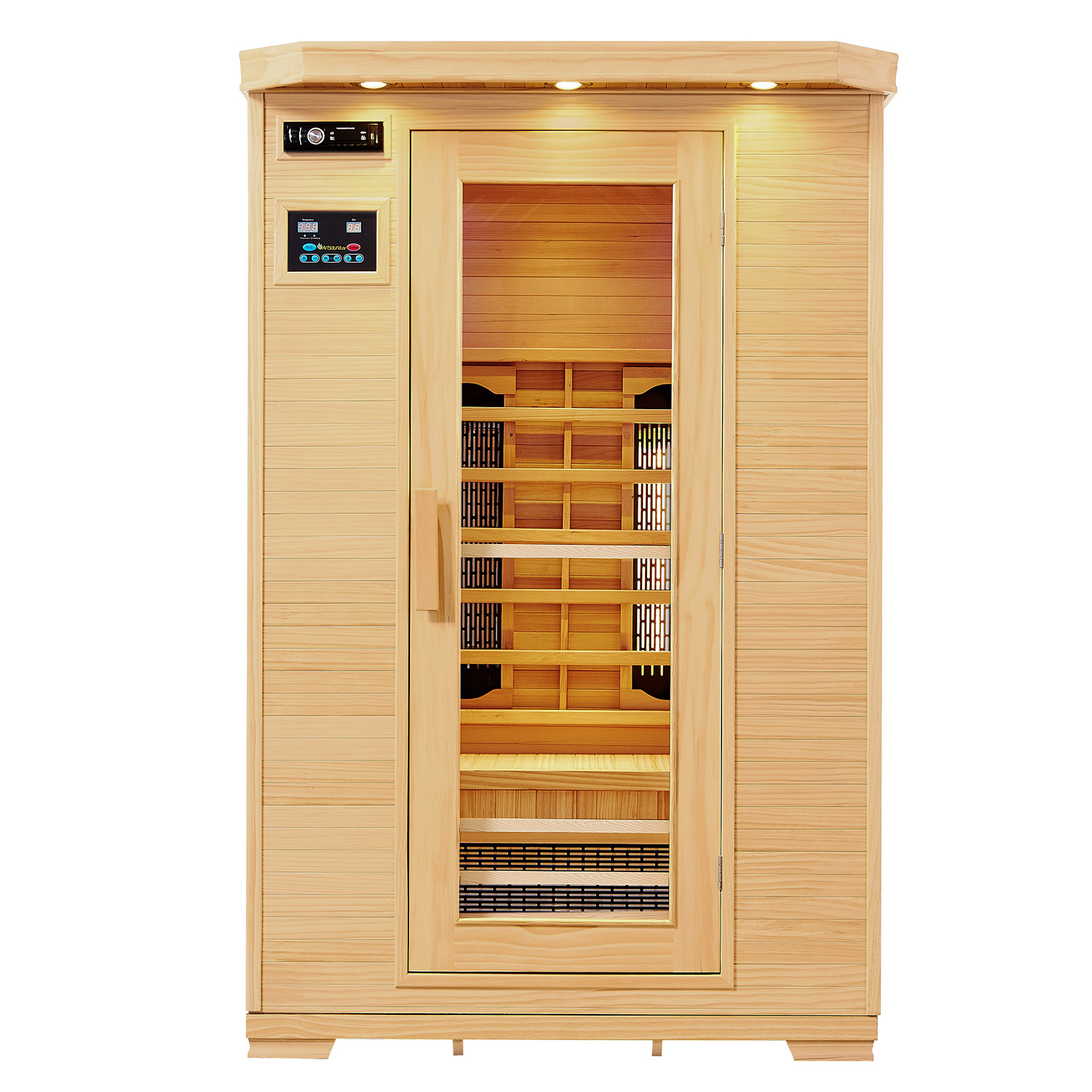 E-shop Juskys Infračervená sauna/ tepelná kabína Oslo s triplexným vykurovacím systémom a drevom Hemlock