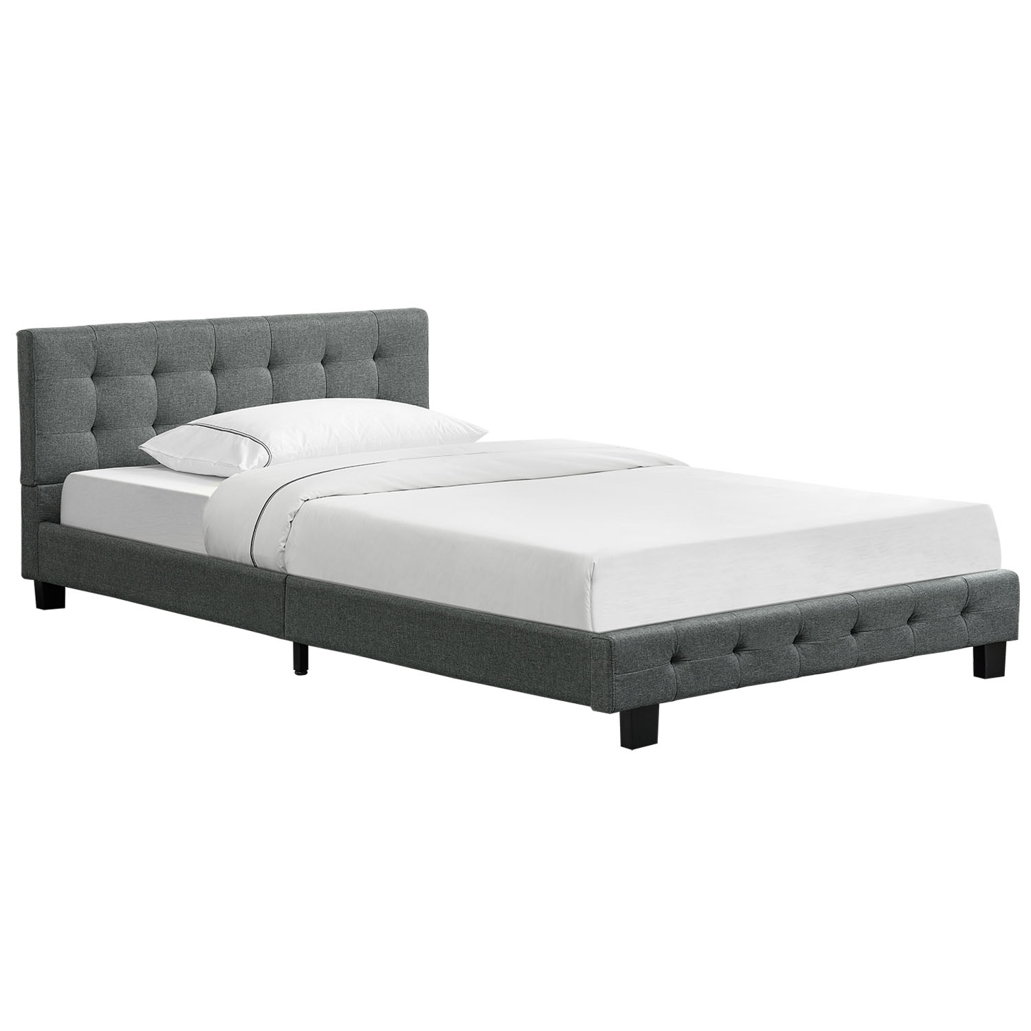 E-shop Juskys Čalúnená posteľ Manresa 120 x 200 cm sivá