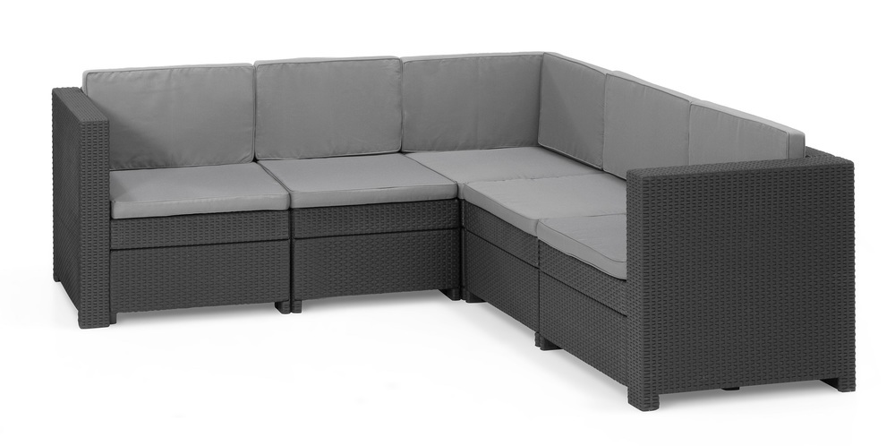 Allibert PROVENCE záhradné sofa- antracit + sivé podušky