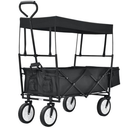 Skladací vozík s odnímateľnou strechou a taškou čierny