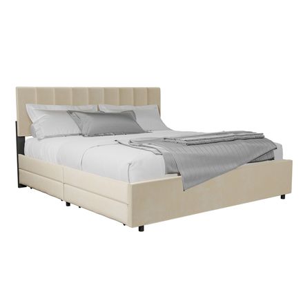 Čalúnená posteľ Soria so zásuvkami 180 x 200 sivá