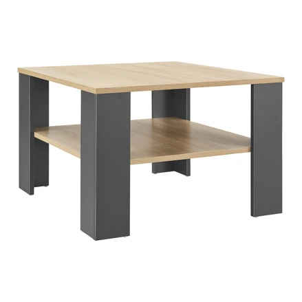 Konferenčný stolík 60 x 60 x 40 cm tmavosivá/vzhľad dreva