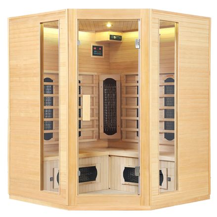 Infračervená sauna/tepelná kabína Nyborg E150K s keramikou, panelovým radiátorom a drevom Hemlock