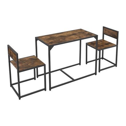 Súprava kuchynského stola so stolom a 2 stoličkami - antický vzhľad dreva