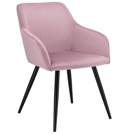 Lounge stolička Tarje so zamatovým poťahom v staroružovej farbe