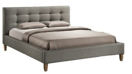 Čalúnená posteľ TEXAS 140 x 200 cm farba šedá / dub