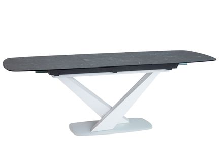 Stôl CASSINO II keramický, grafit mramor/ biely mat 160(220)X90