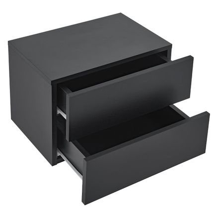 Nočný stolík 40x29x30 cm s 2 šuflíkmi, čierna